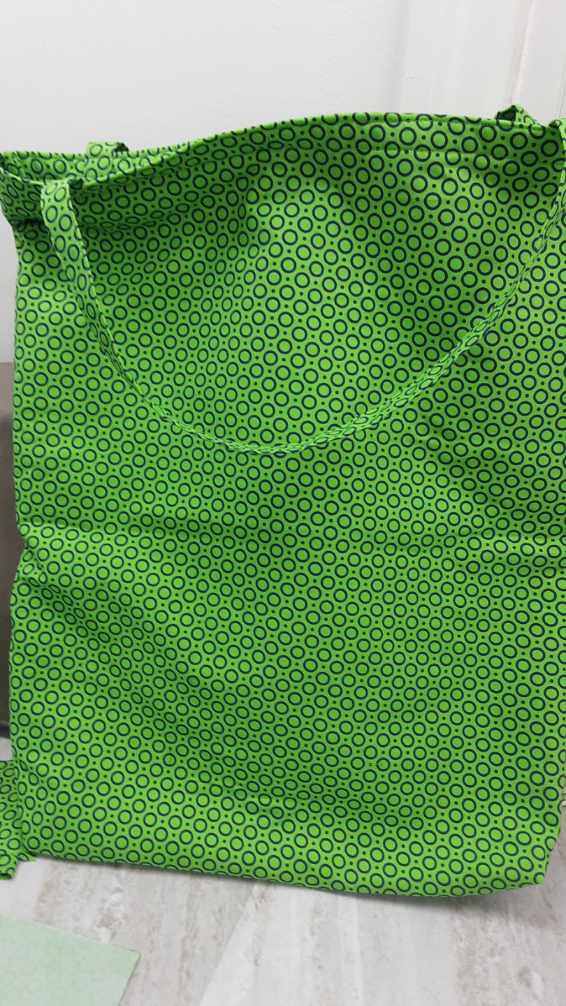 Lime Green Circle Pattern Tote Bag and Crossbody Pouch Set - photo 2