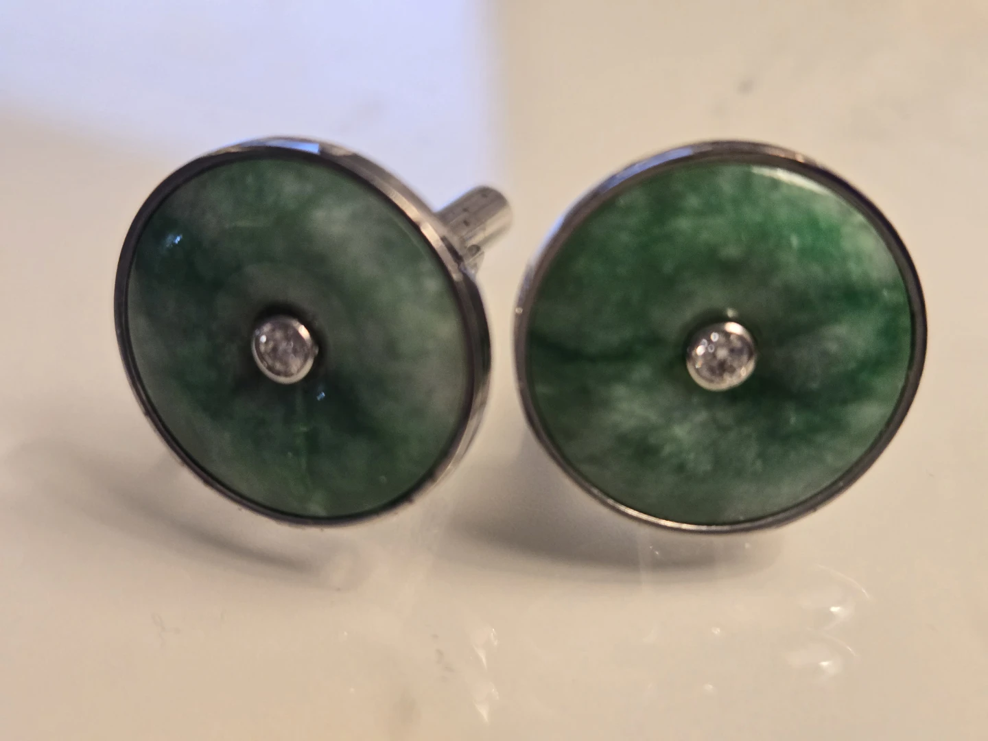 Jade and Diamond Cufflinks