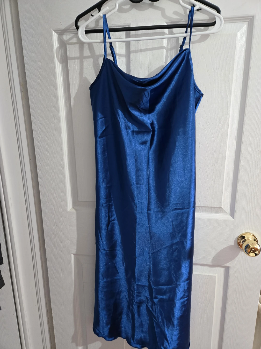Bebe- Blue satin slip dress