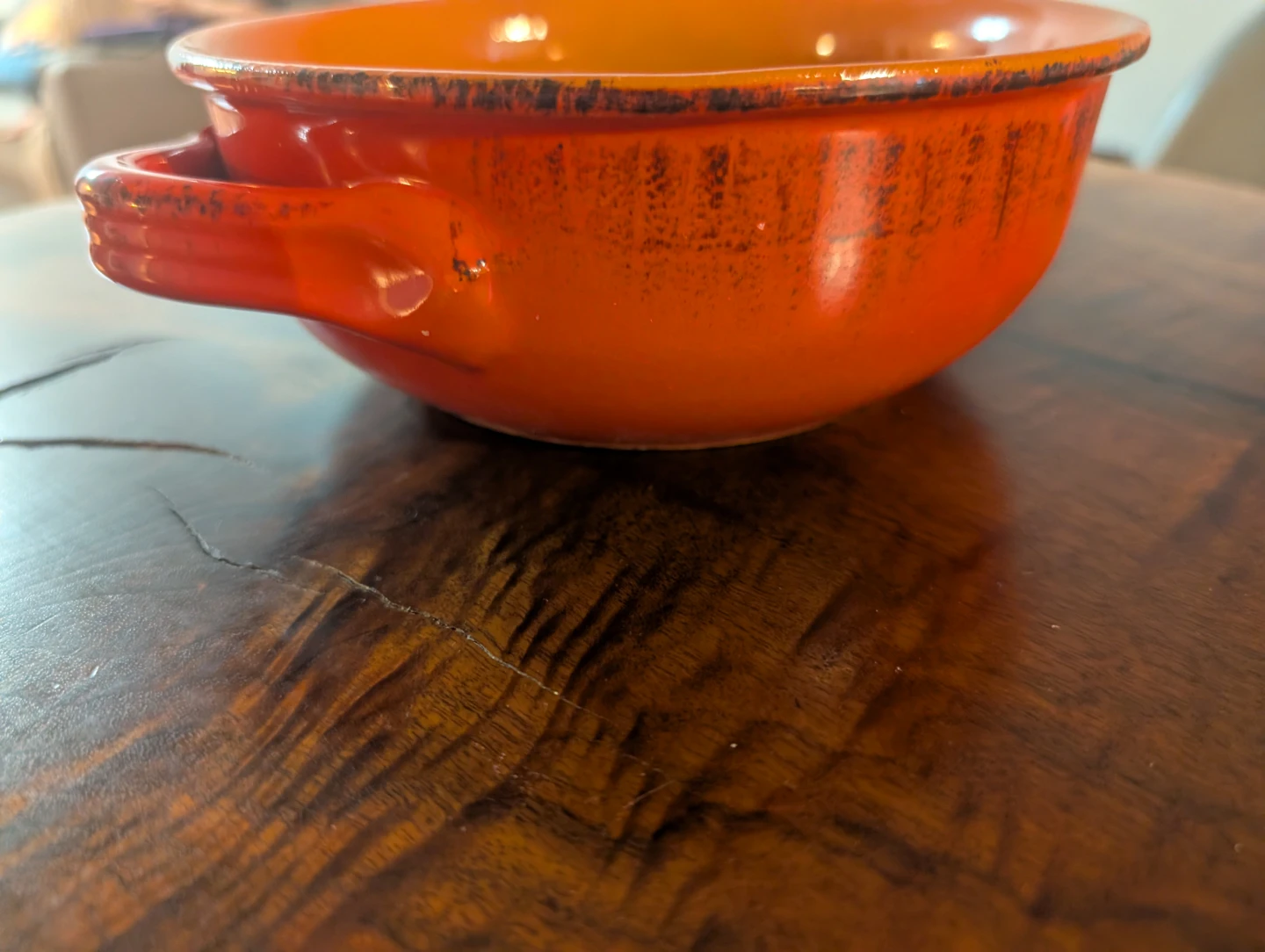 Rustic ceramic serving bowl with handles - photo 4