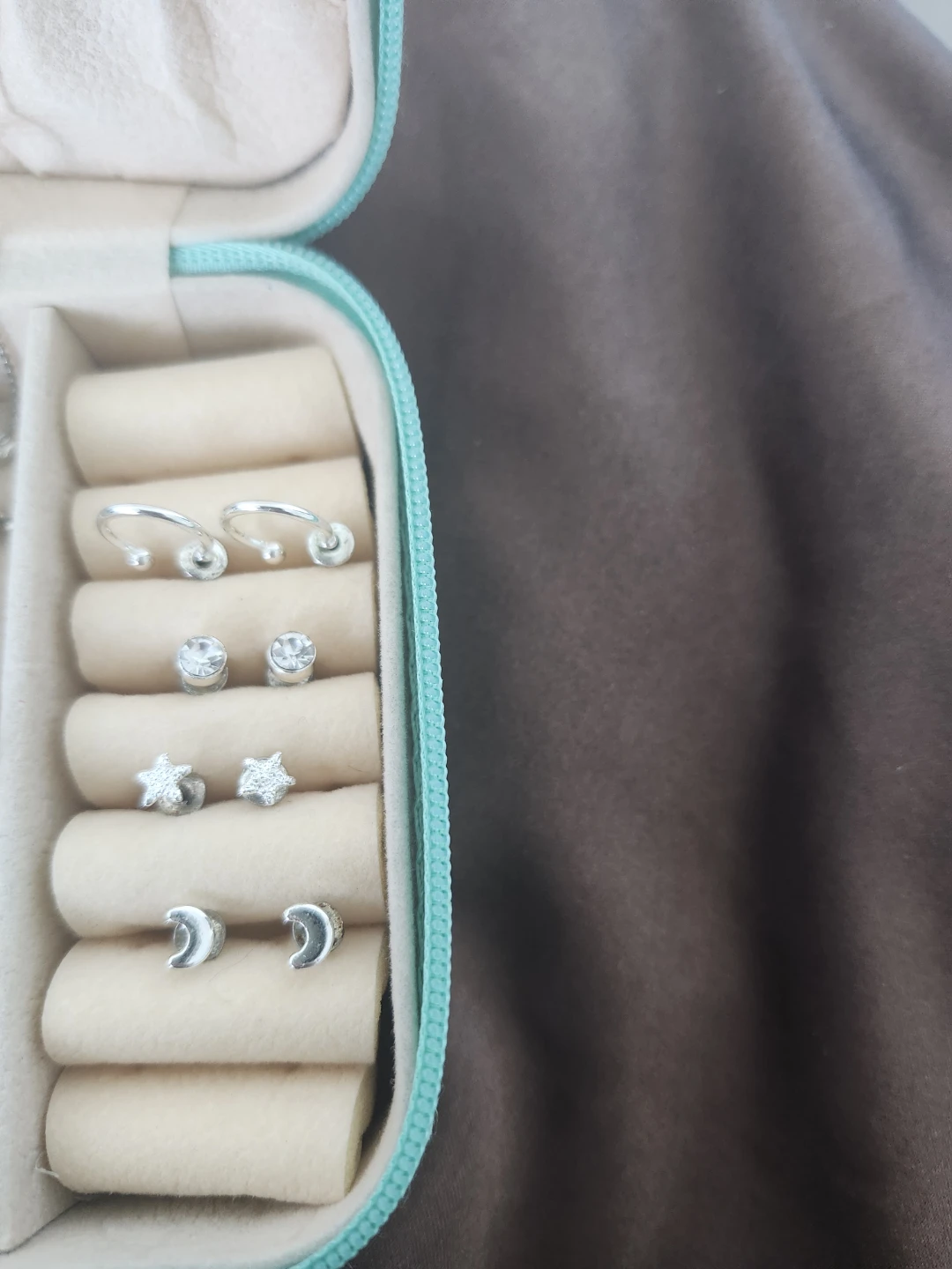 Assorted Stud Earrings in Jewellery Case