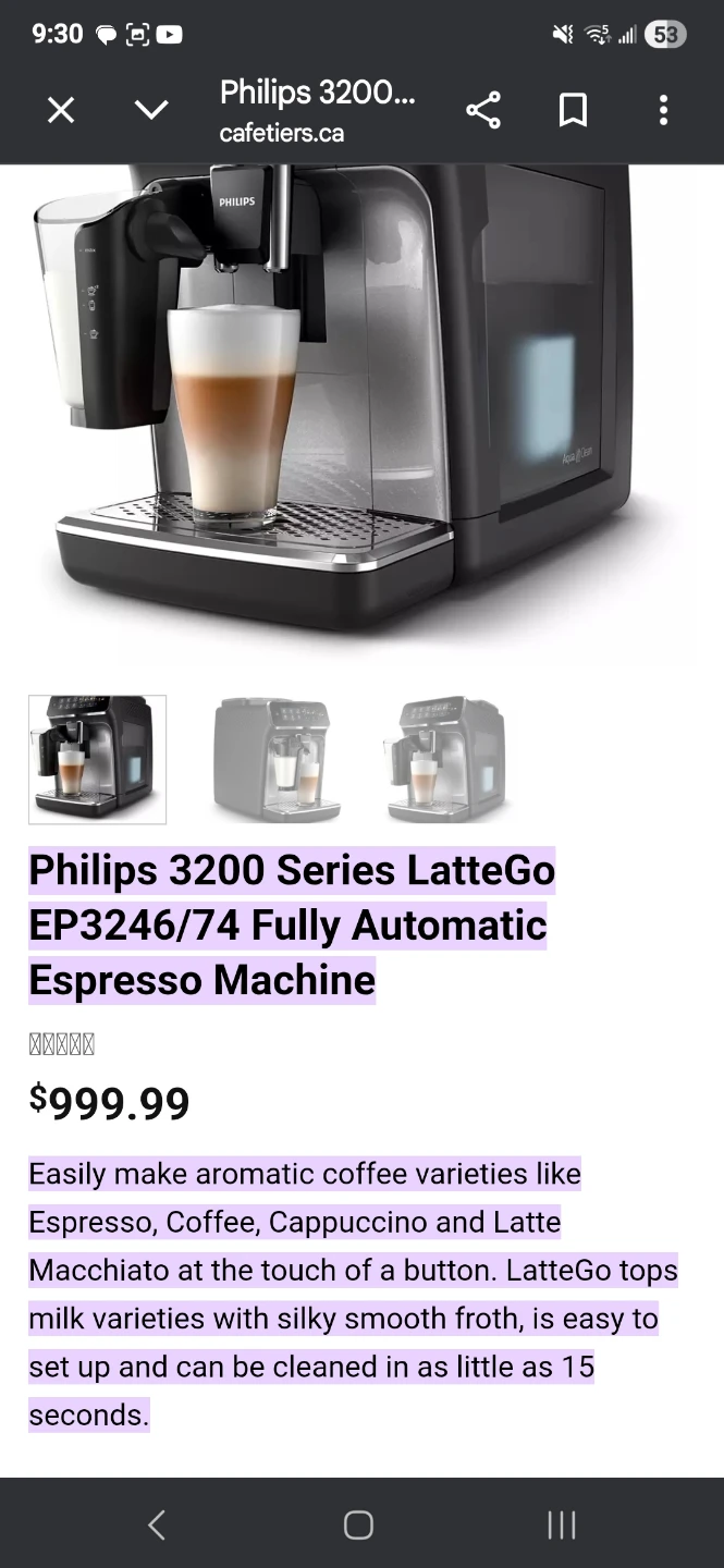 Philips 3200 Series LatteGo EP3246 Espresso Machine - photo 4