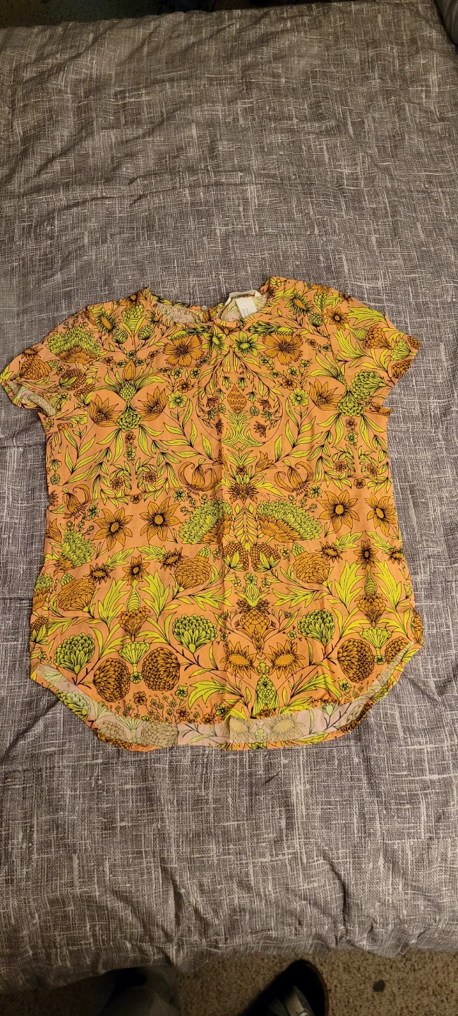 H&M Floral Print Short Sleeve Top Size 2