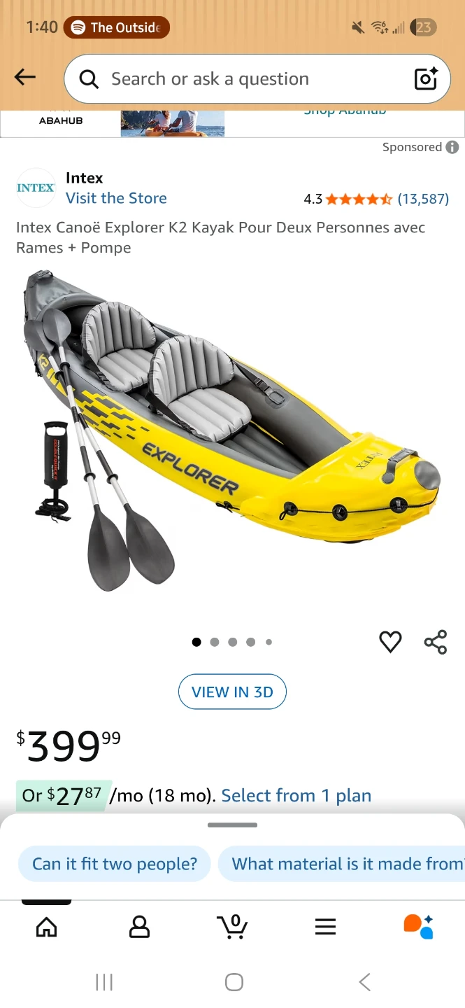 Inflatable Kayak and Life Jackets
