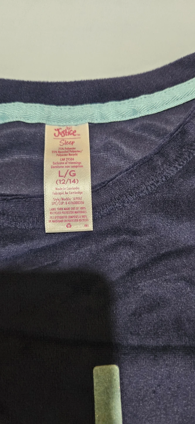 Justice Sleep "Low Key" Pyjama Set Size L/G (12/14) - photo 2