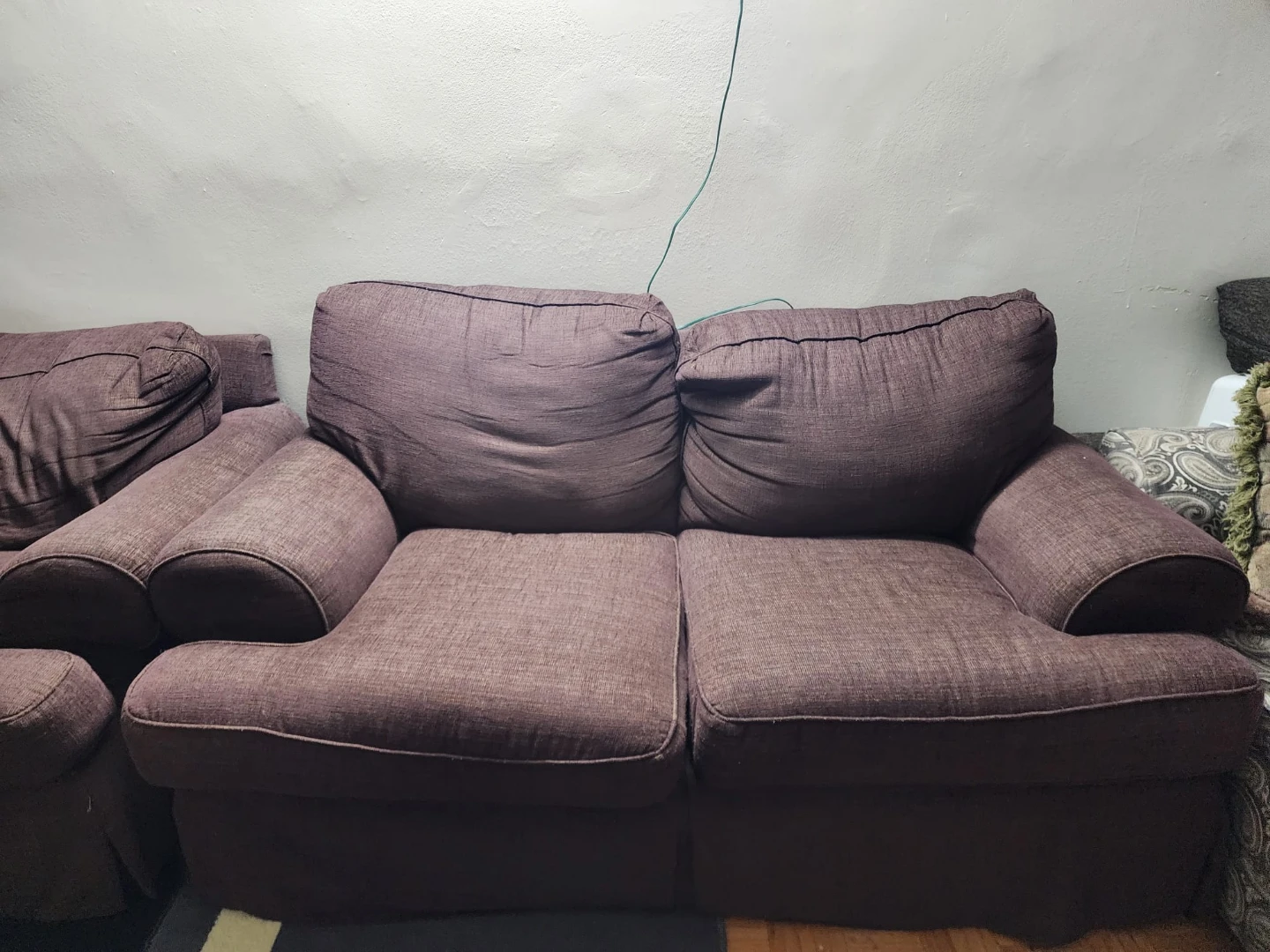 Brown loveseat sofa