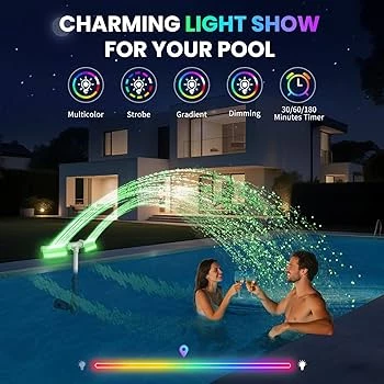 LED Light Pool Fountain with Remote Control