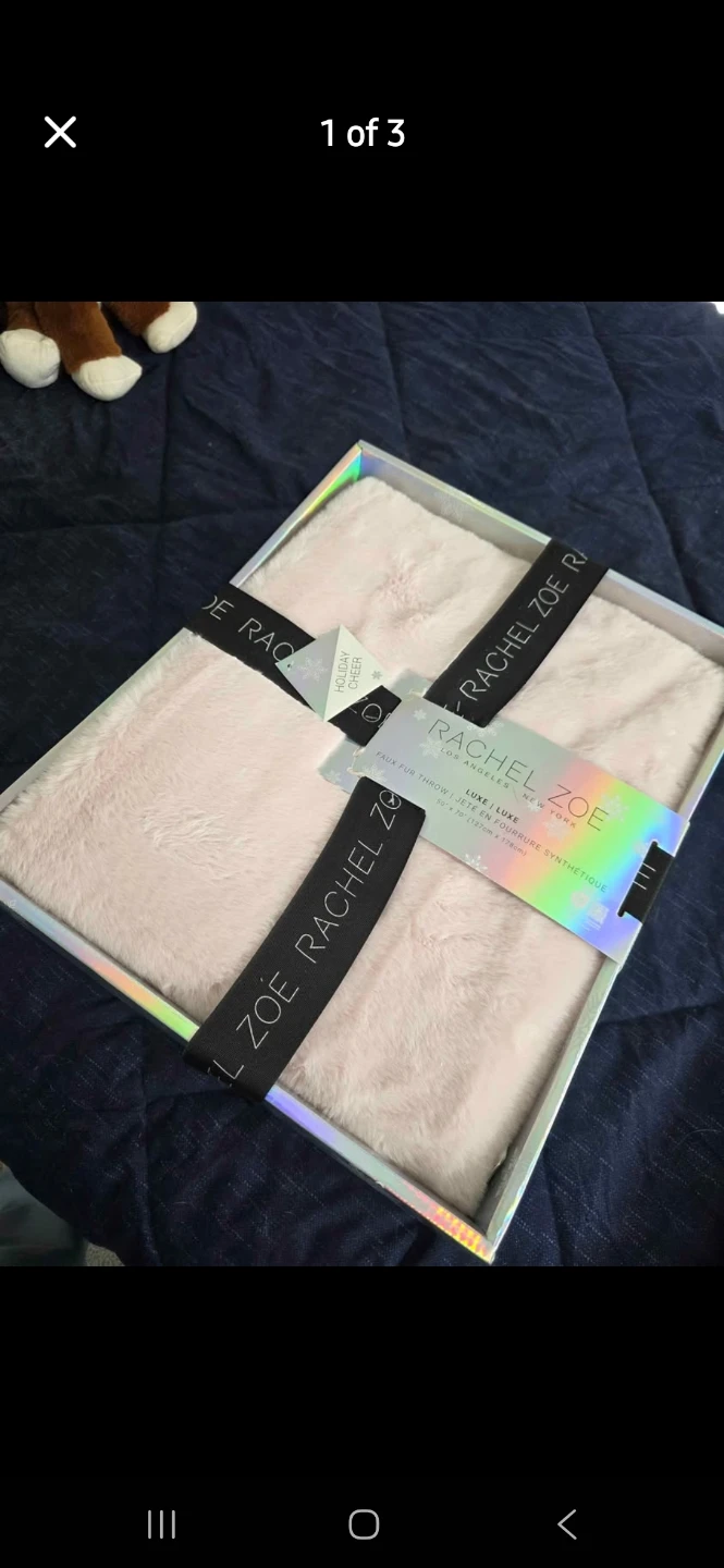 Rachel Zoe Luxe Faux Fur Throw - light pink