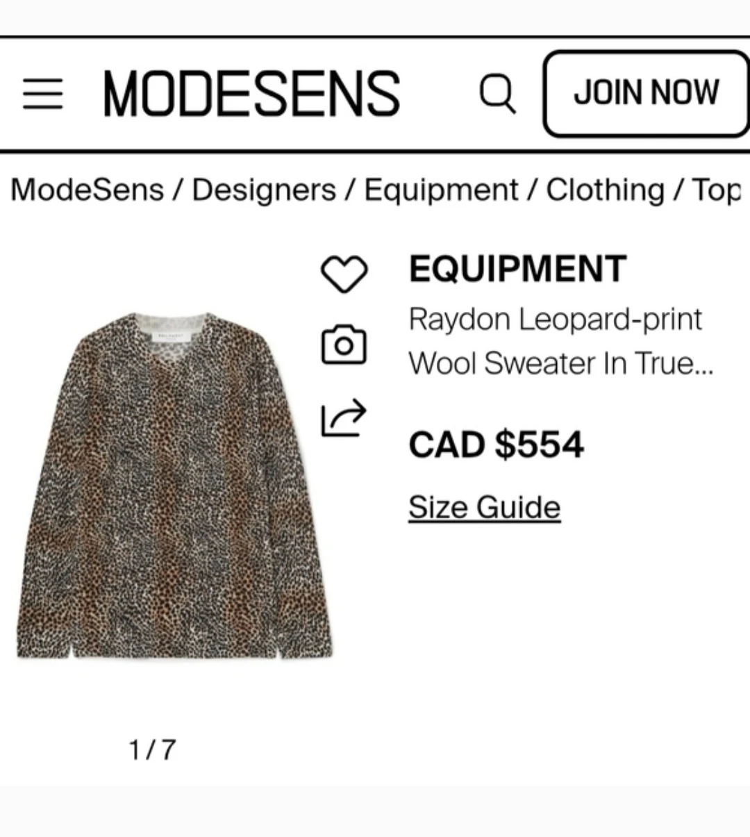 Equipment Raydon Cheetah Print Wool Sweater Size L - photo 3