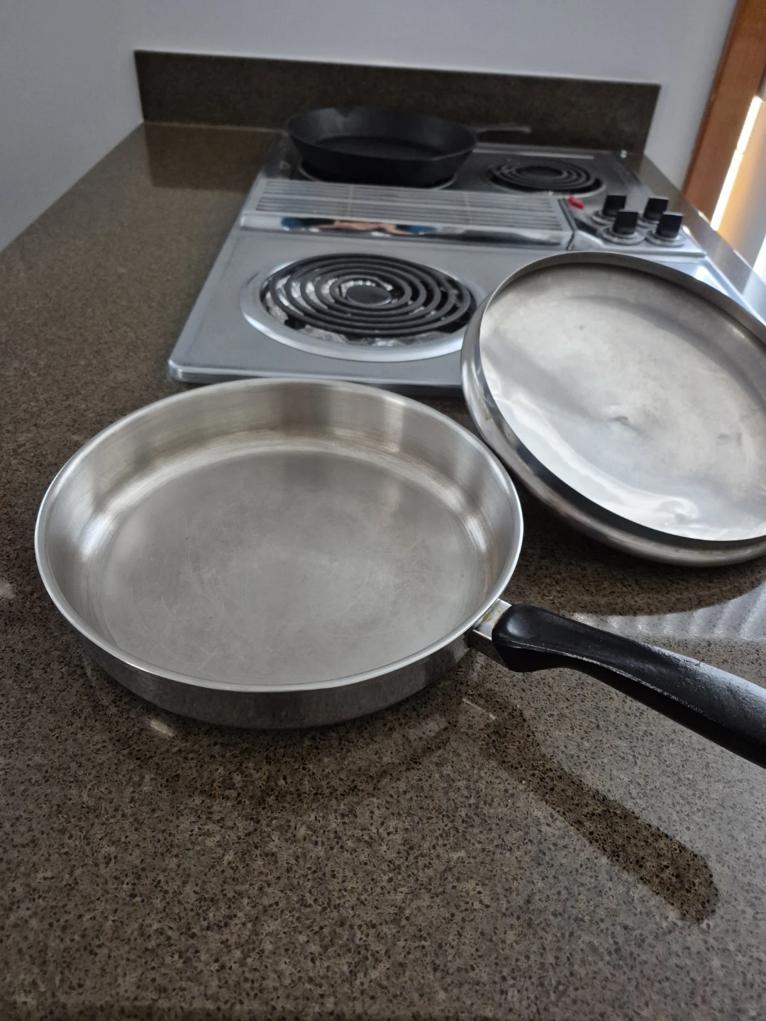 Large vintage frying pan with lid "Coronet": Stainless Steel - photo 4