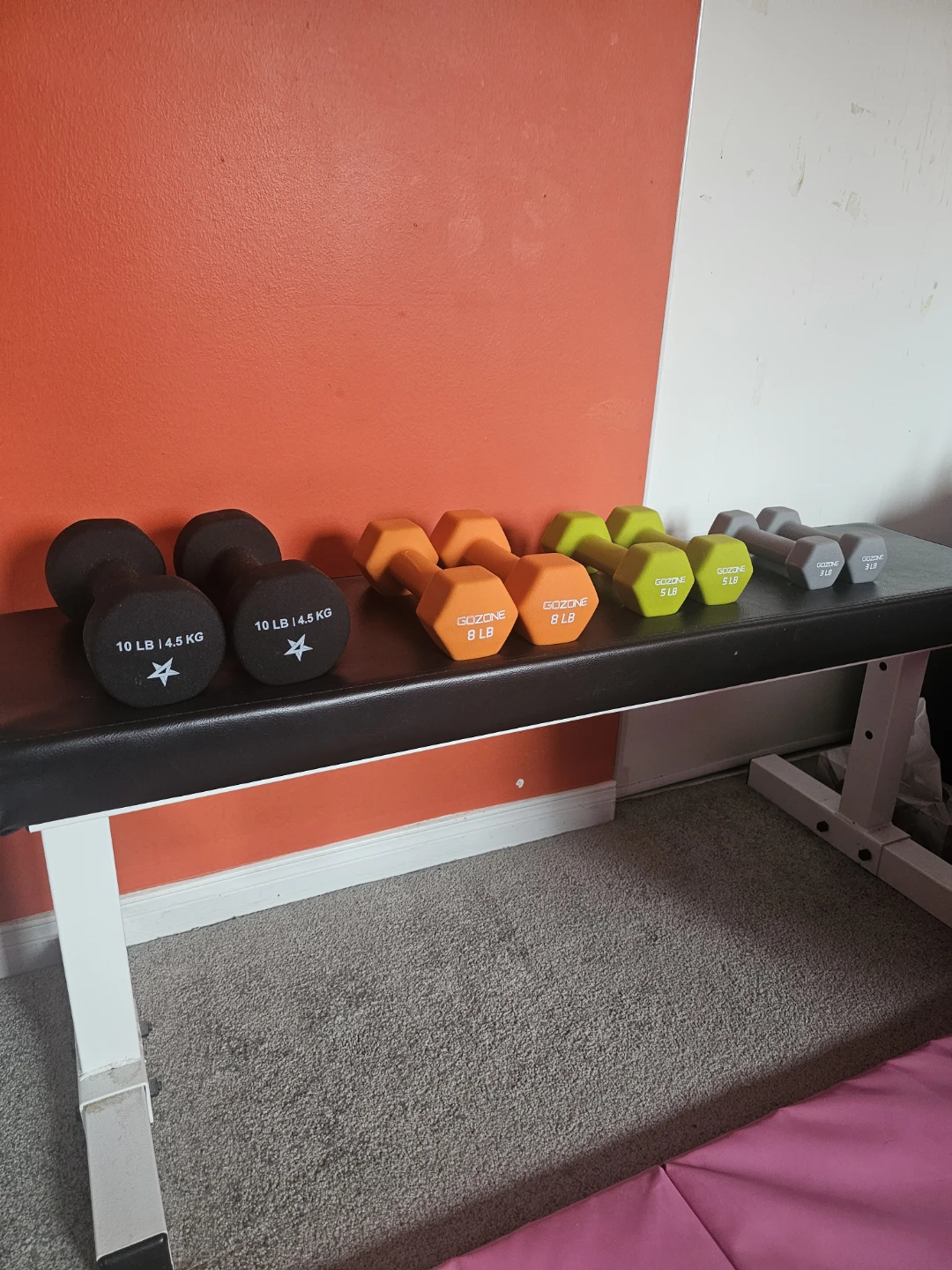 GoZone Dumbbell Set with Bench
