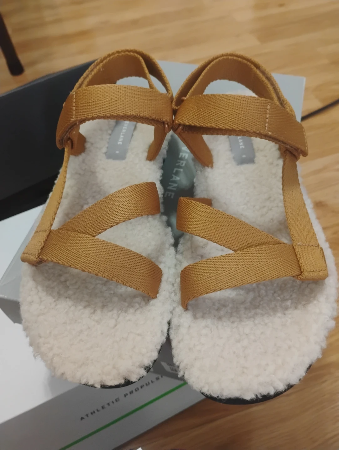 Everlane Fuzzy Strap Sandals Size 8