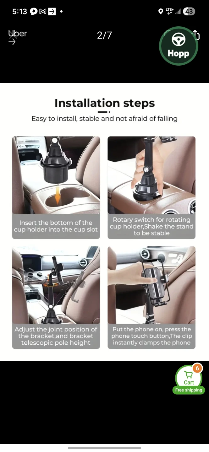 Adjustable Car Cup Holder with Phone Mount - photo 5