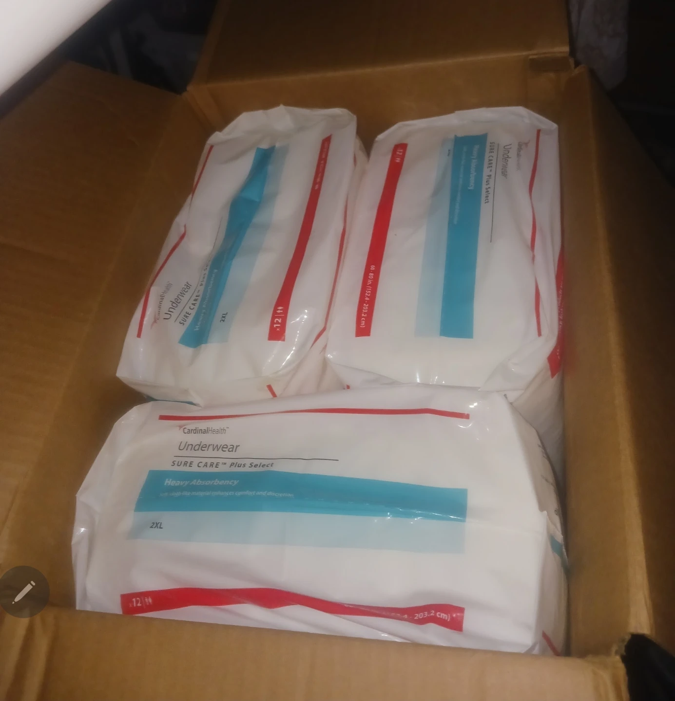 36pk Cardinal Health Sure Care Plus Select Underwear 2XL