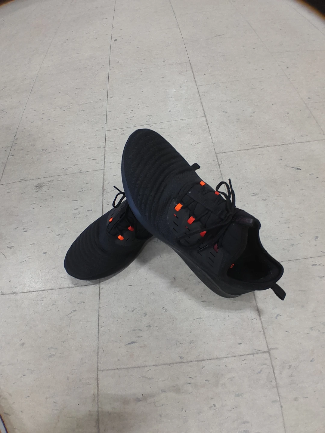 ASICS Black Running Shoes with Orange Accents Men's Size 14
