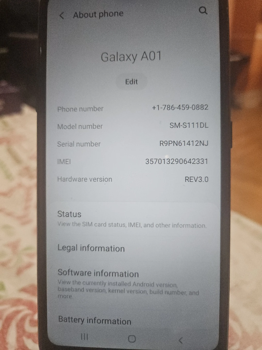 Samsung Galaxy A01 SM-S111DL Smartphone - photo 4
