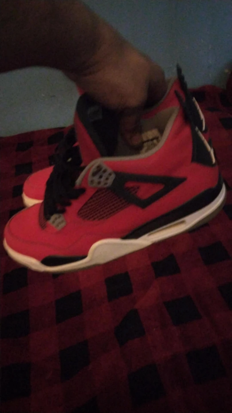 Air Jordan 4 Red Black White Sneakers - photo 4