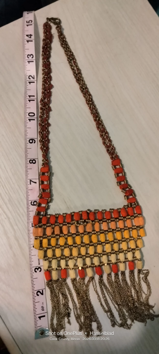Bohemian Beaded Fringe Statement Necklace - photo 2
