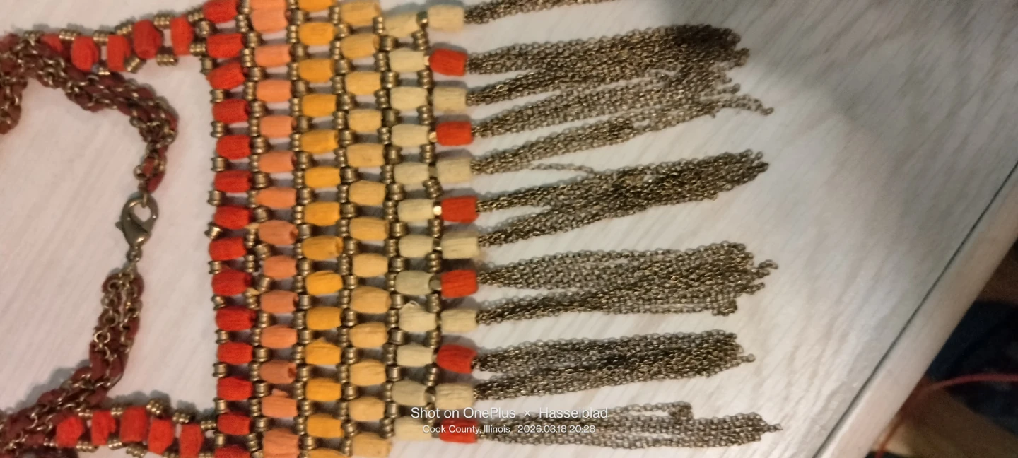 Bohemian Beaded Fringe Statement Necklace - photo 4