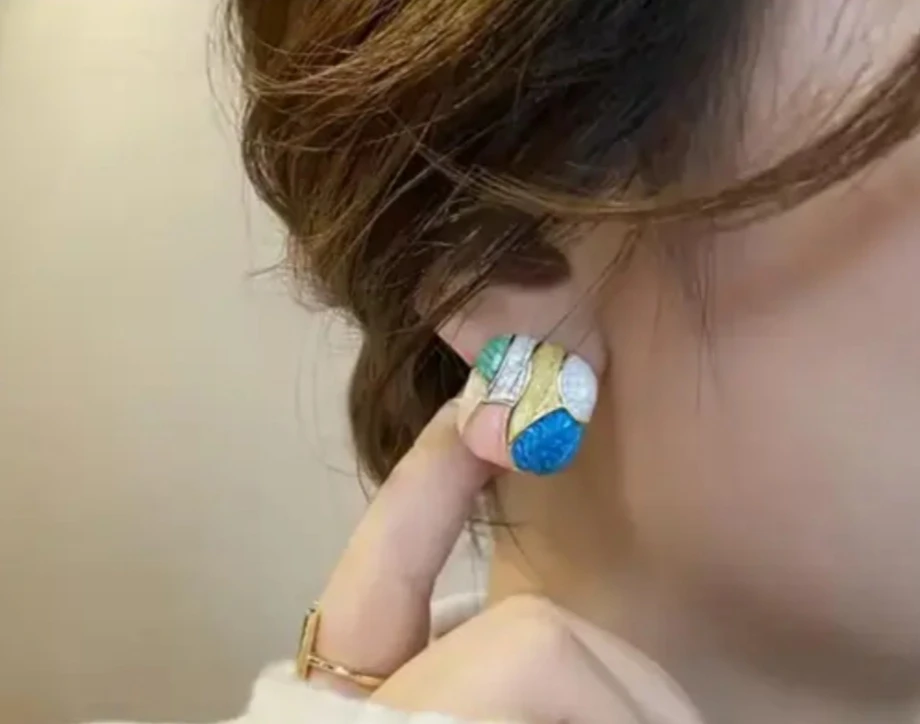 Statement Enamel Earrings
