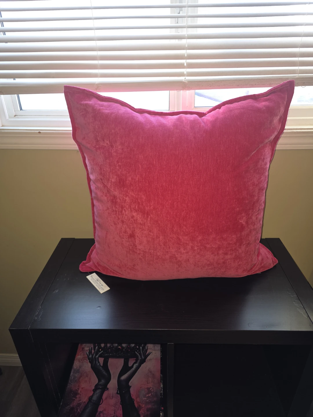 Bright Pink Velvet Throw Pillow