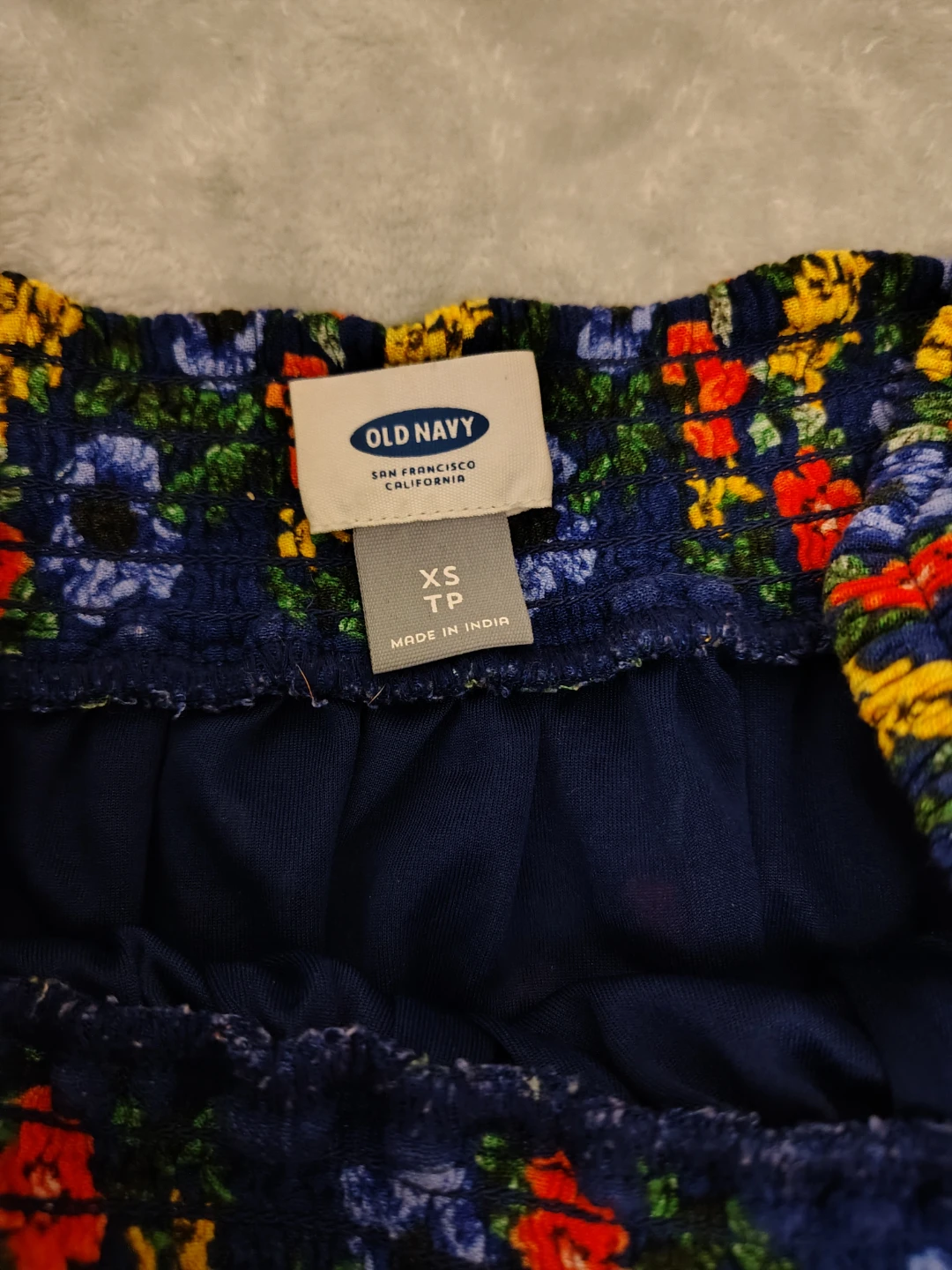 XS Blue Floral Smocked Off-the-Shoulder Maxi Dress - photo 2