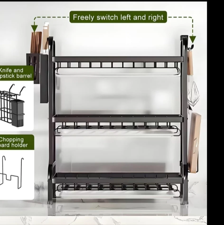 3-Tier Dish Rack with Chopstick Holder - photo 4