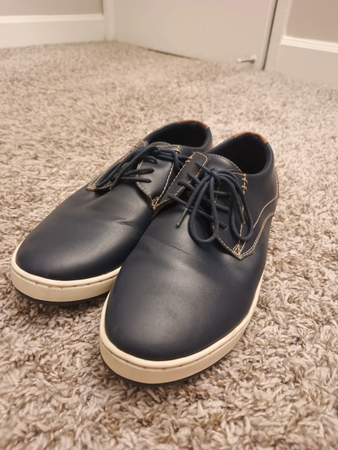 Men's Navy Blue & Brown Shoes