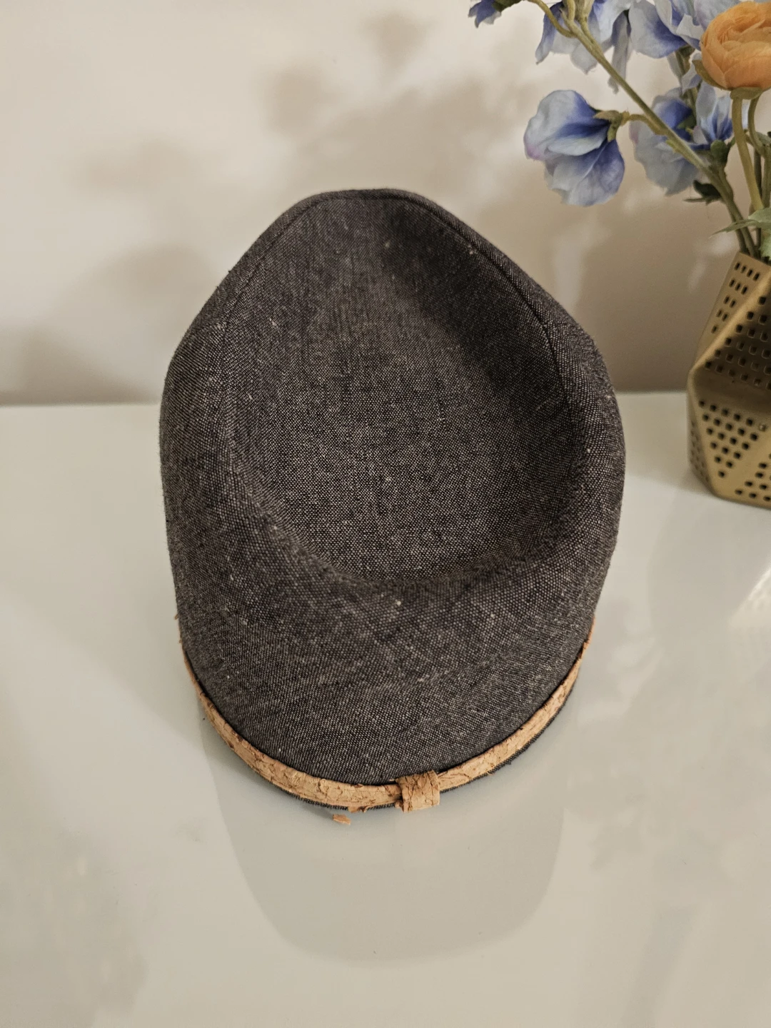 Charcoal Grey Hat with Cork Band