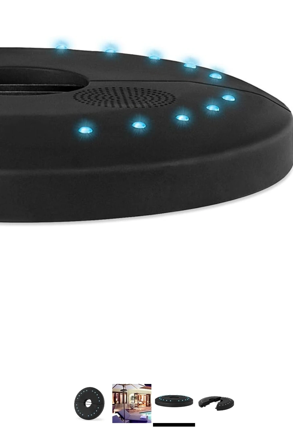 Black Bluetooth Outdoor Umbrella Speaker Light