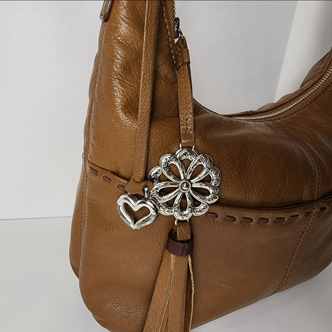 Brighton Cognac Leather Scalloped Laser Cut Strap & Charm - photo 5