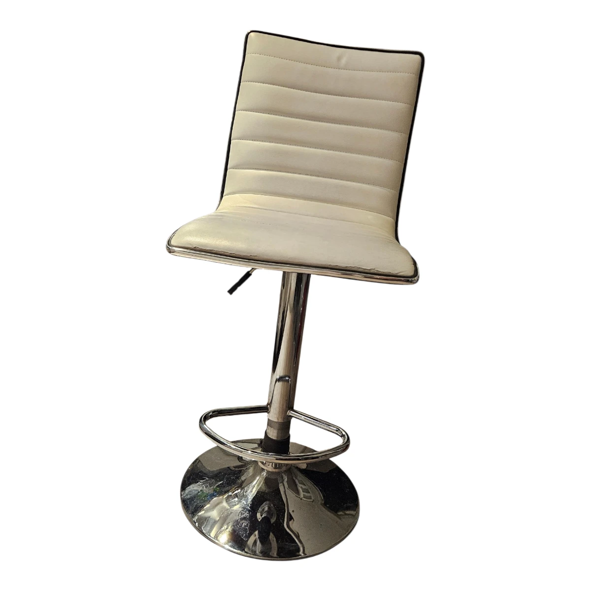 Adjustable Bar Stool - Cream Leatherette