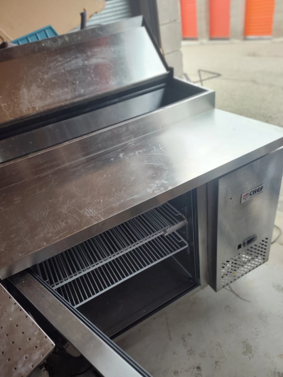 Commercial Chef Stainless Steel Prep Table Refrigerator