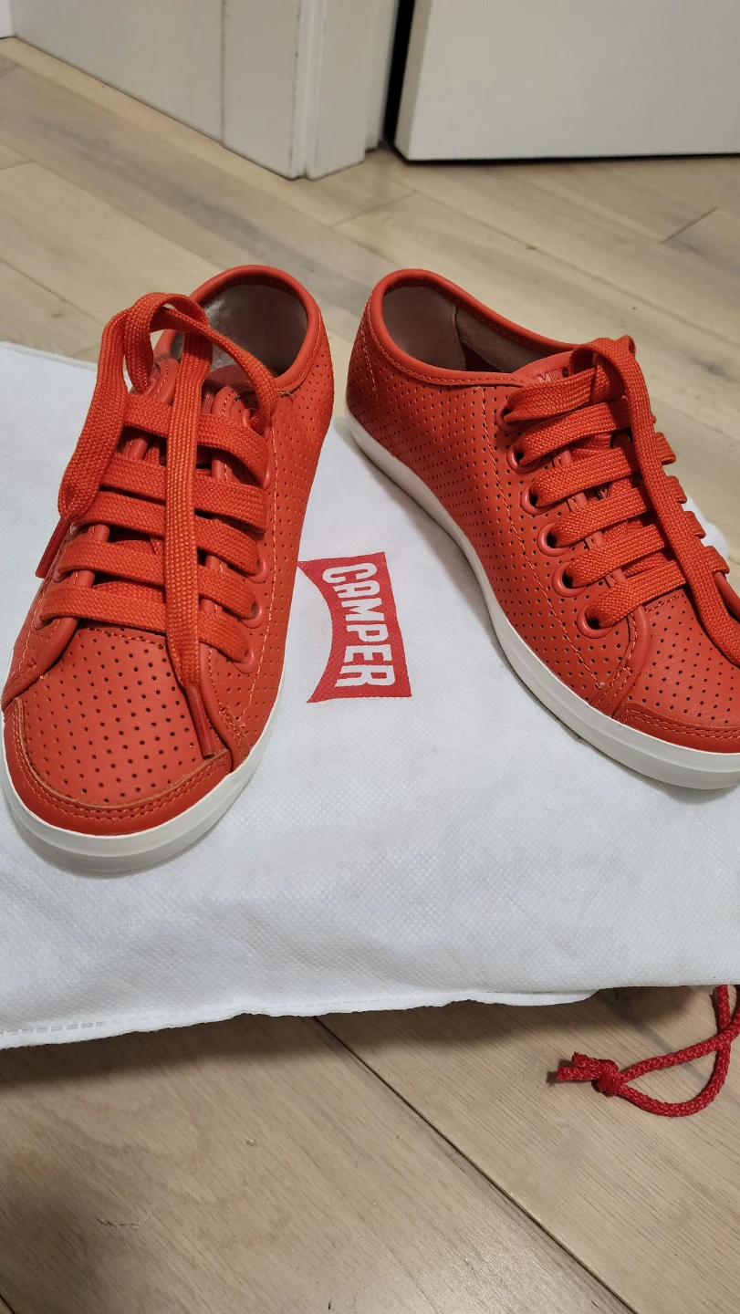 Camper Red Perforated Leather Sneakers - photo 2