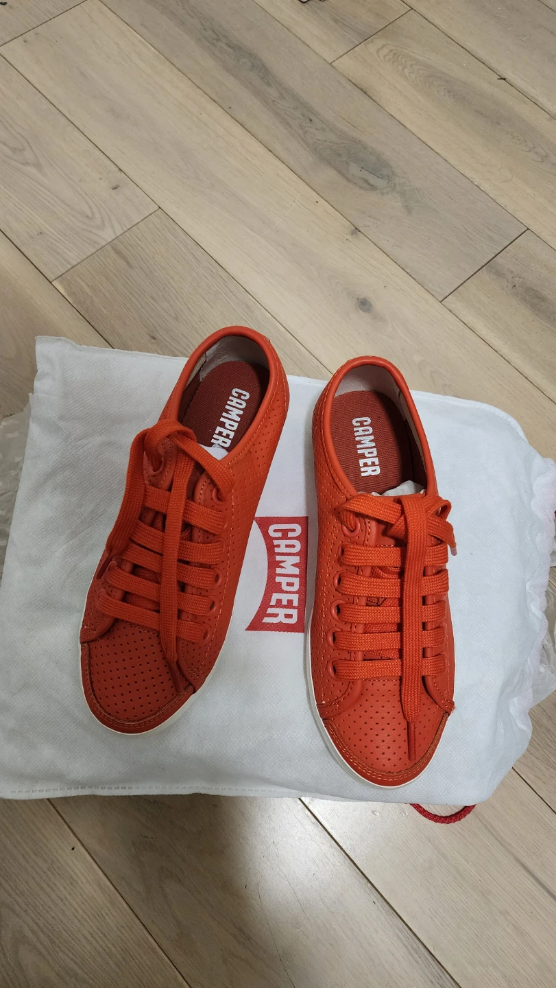 Camper Red Perforated Leather Sneakers - photo 3