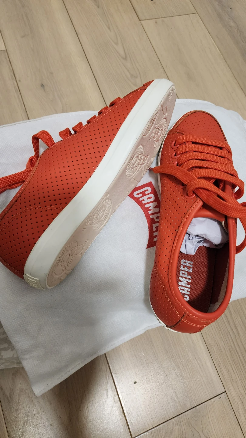 Camper Red Perforated Leather Sneakers - photo 4