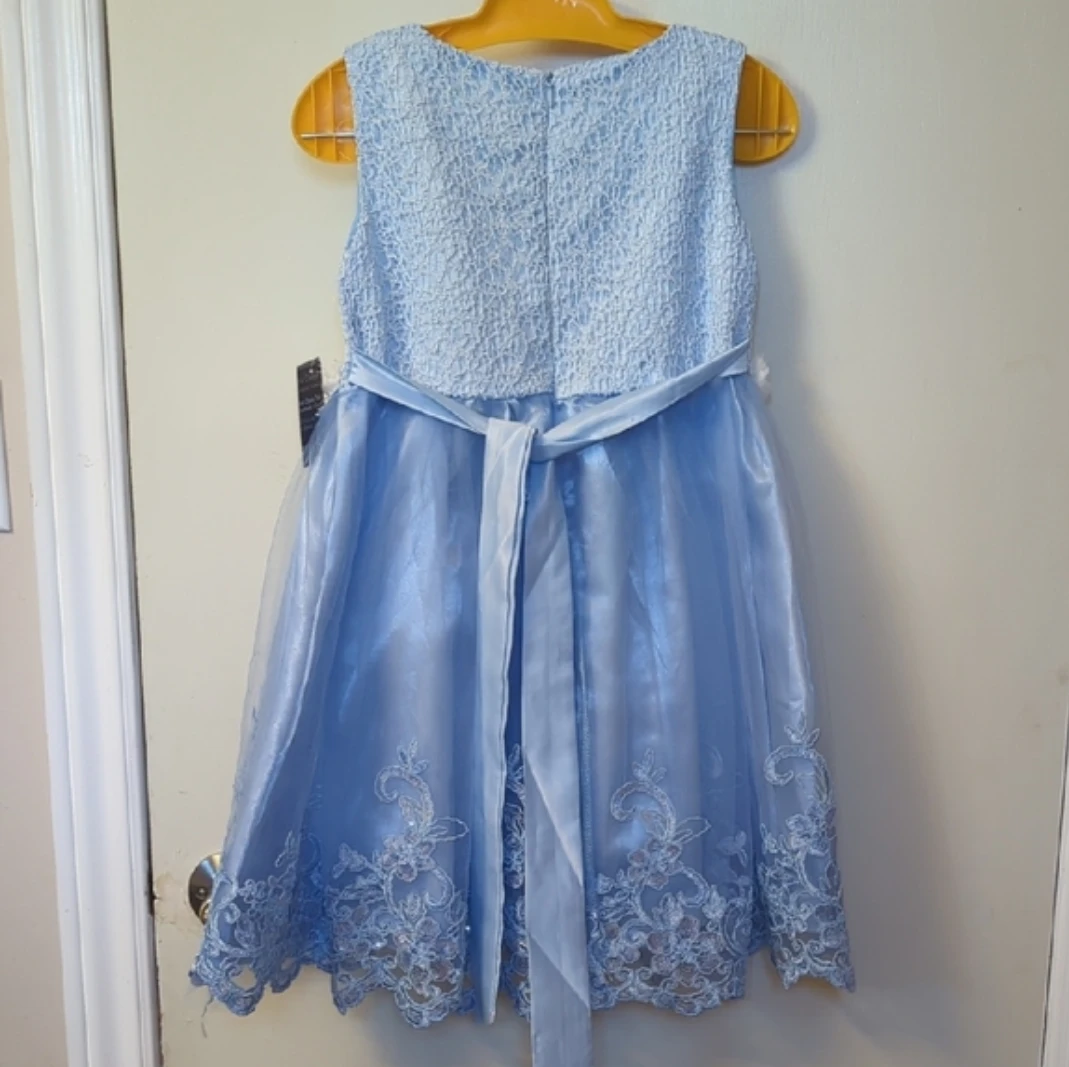Girls Blue Lace Dress - Size 130 - photo 4