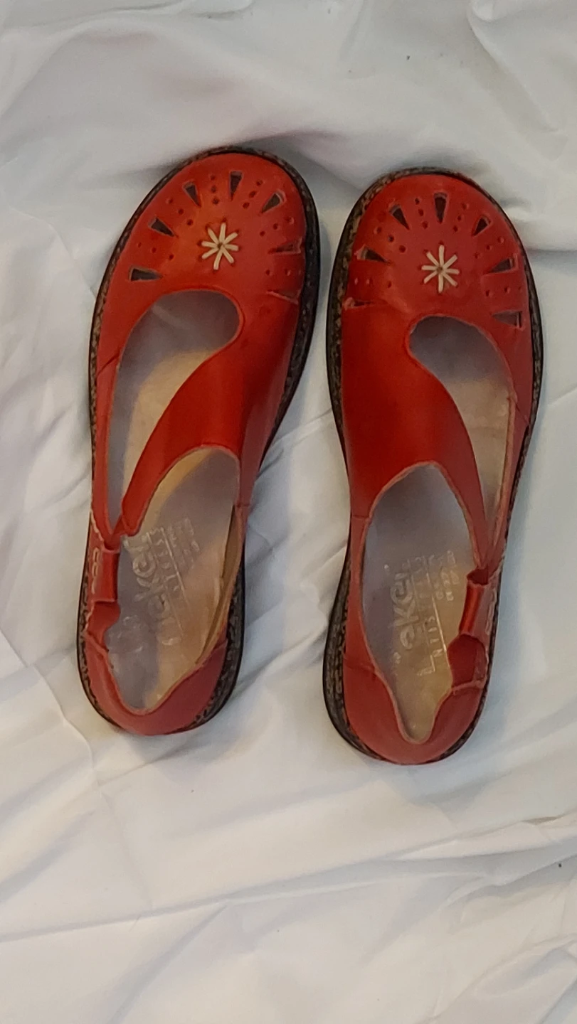 Rieker Red Leather Mary Jane Flats- pending