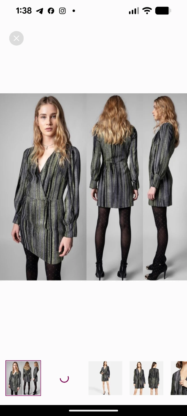 Zadig & Voltaire Striped Sequin Mini Dress