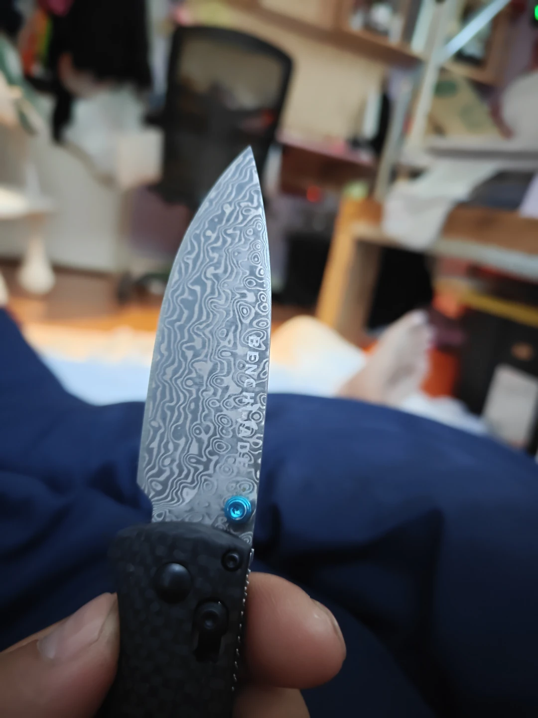 Benchmade Bugout Carbon Fibre Damascus Knife - photo 2