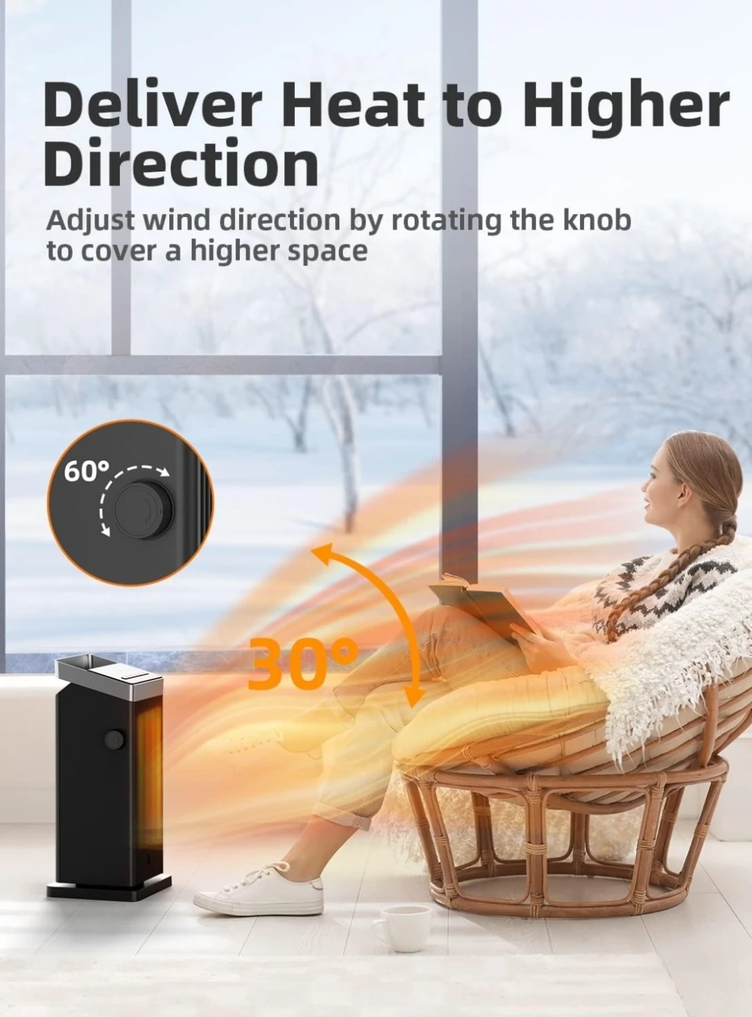 1500W Portable Electric Space Heater with Remote - photo 5