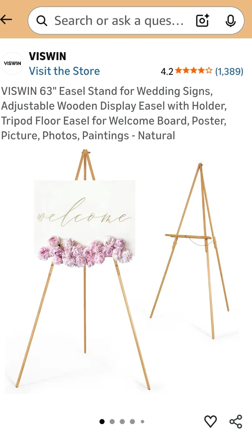 63" Adjustable Wooden Display Easel Stand