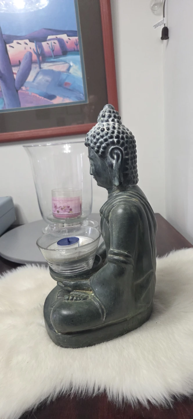 Sitting Buddha Candle Holder Figurine - photo 2