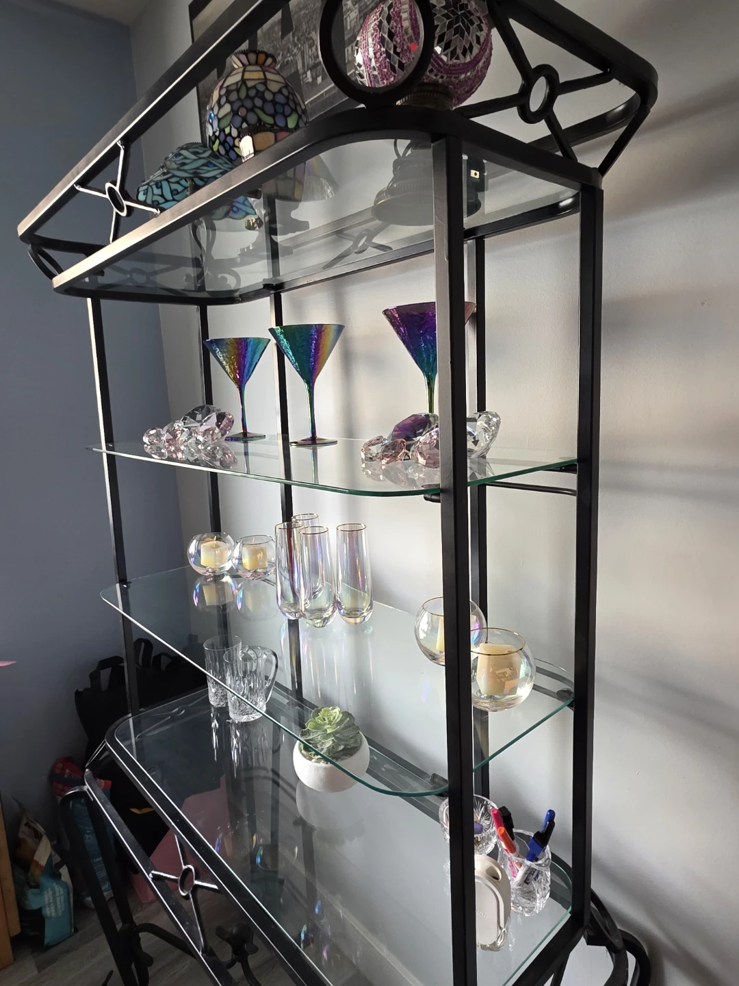 Glass Curio Display Shelf
