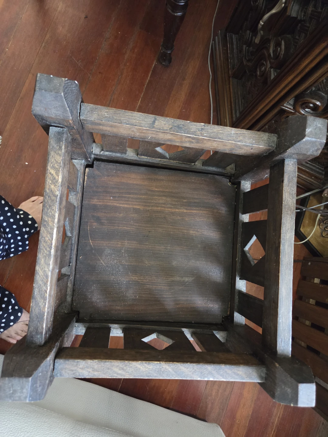 Antique Wooden Plant Stand/Stool - photo 3