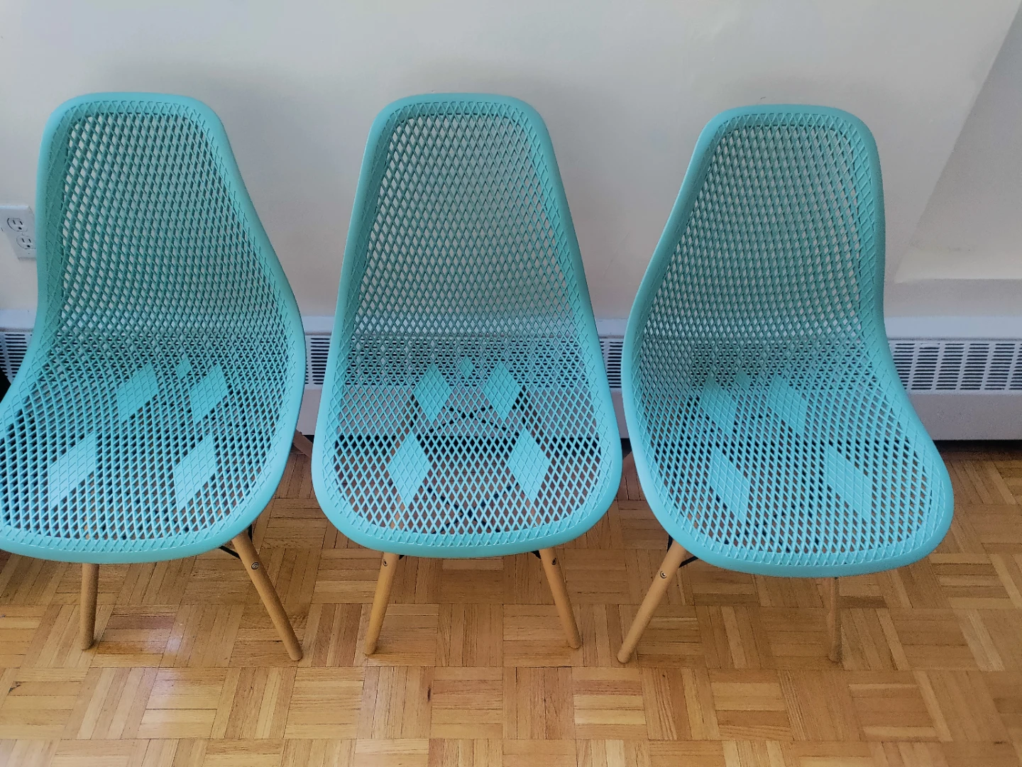 Set of 3 Teal Modern Accent Chairs - photo 2