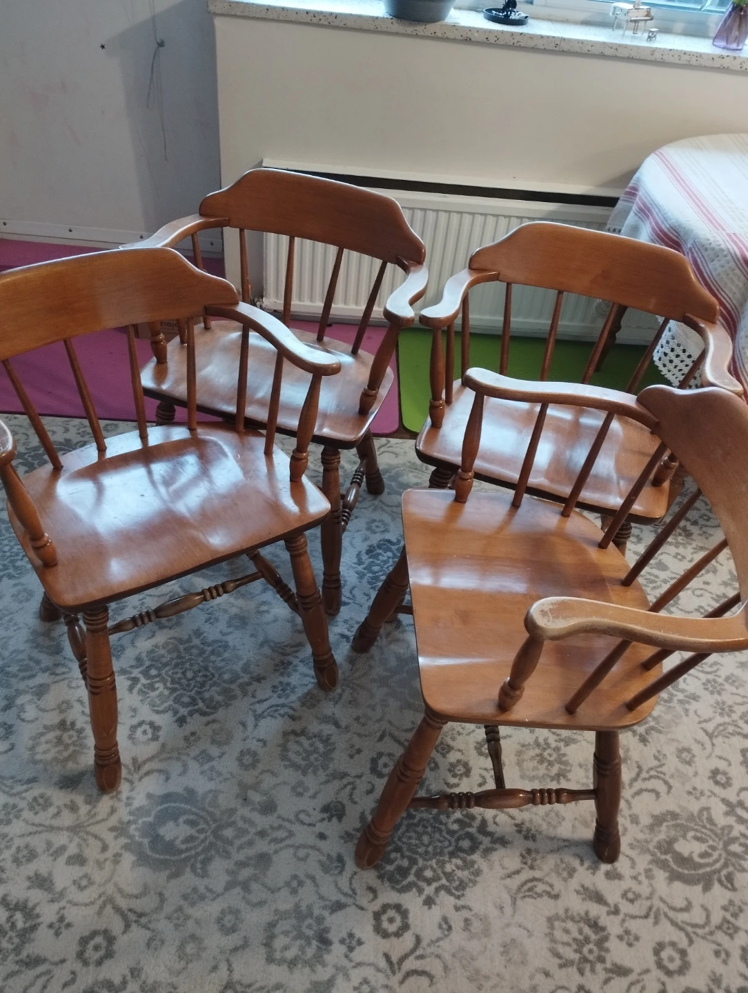 Wooden Dining Table with 4 Chairs