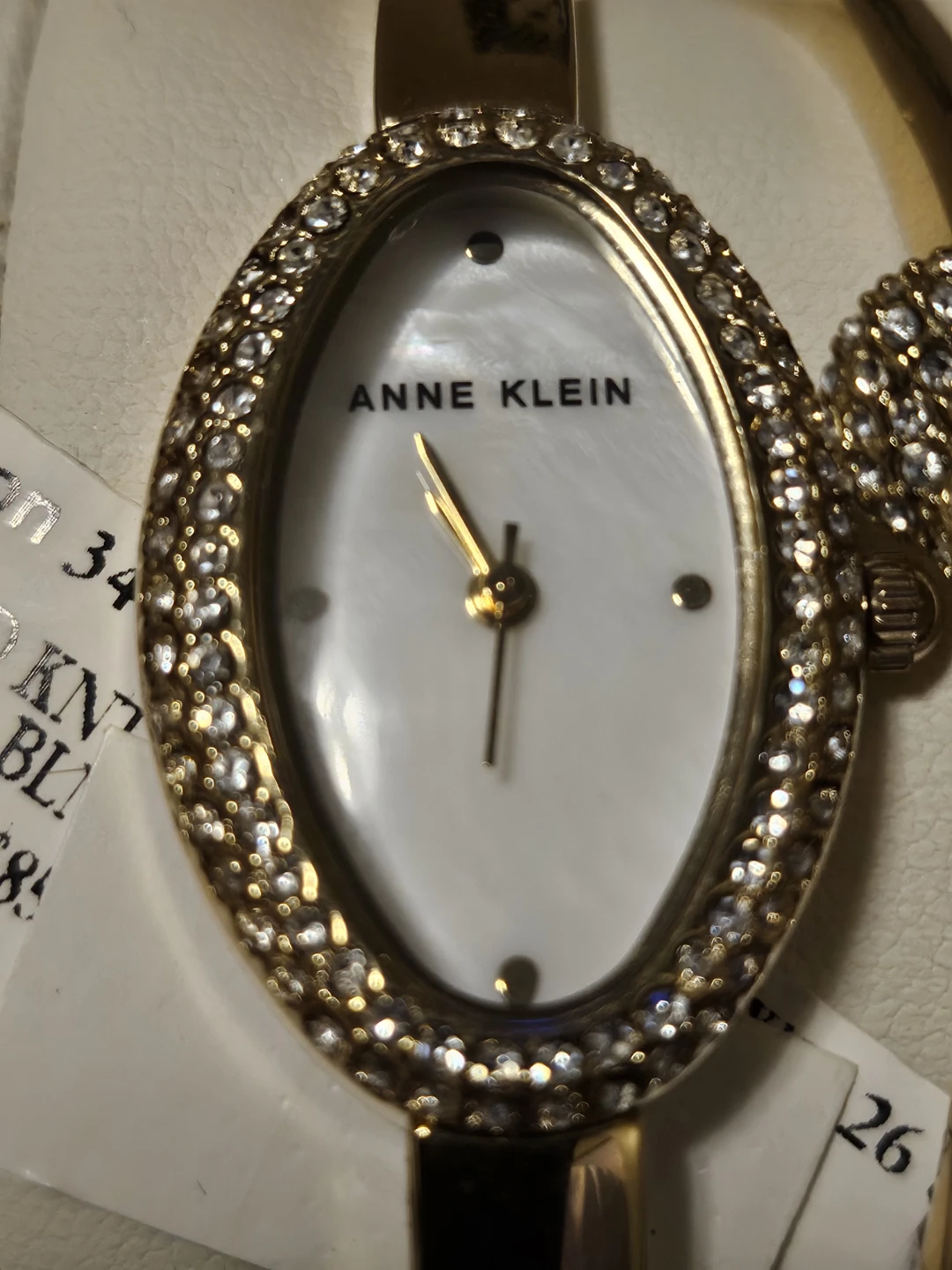 Anne Klein Gold Tone Crystal Bangle Watch and Bracelet Set - photo 4