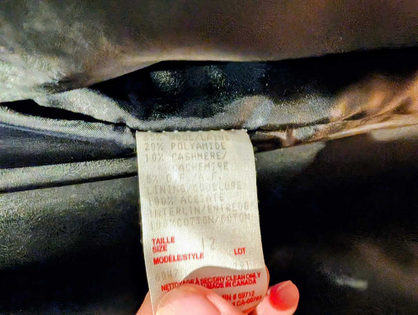 Ladies Black Wool Blend Coat Size 12 - photo 5