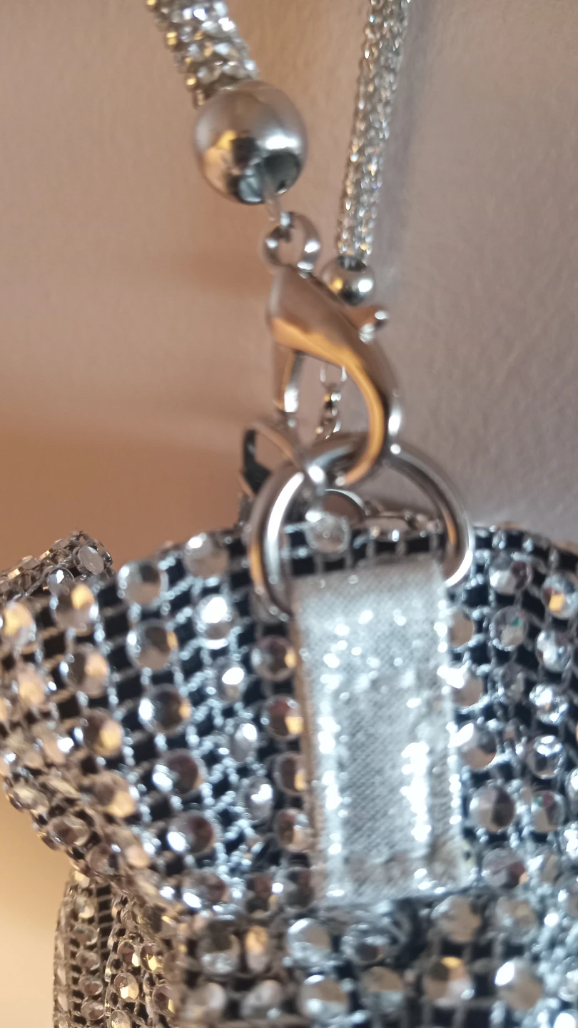 Sparkly Silver Drawstring Evening Bag - photo 4